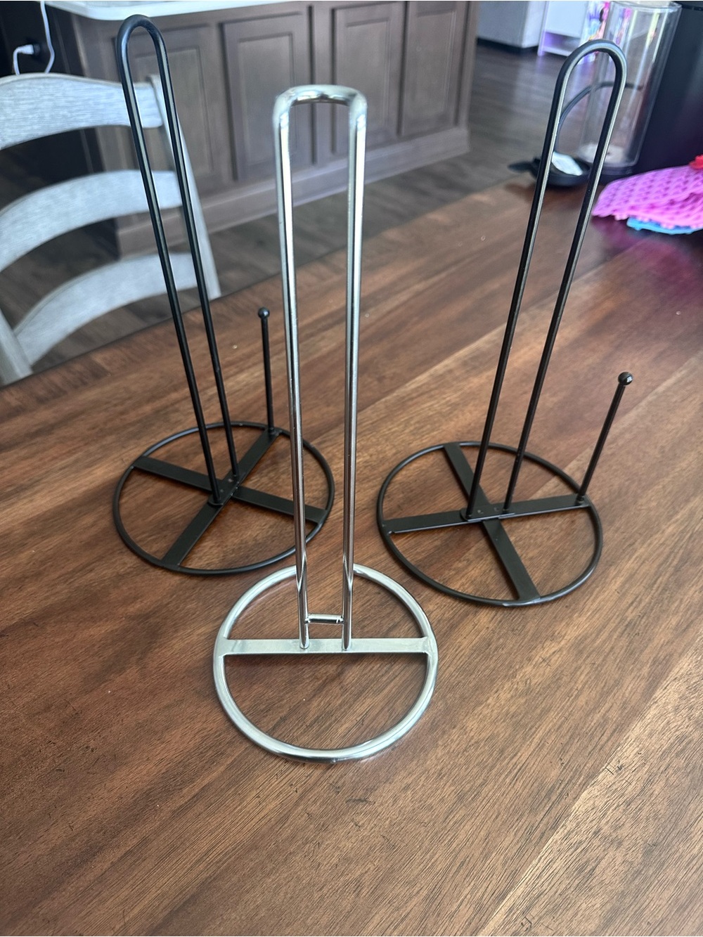 Metal Paper Towel Holder - Silver and Black